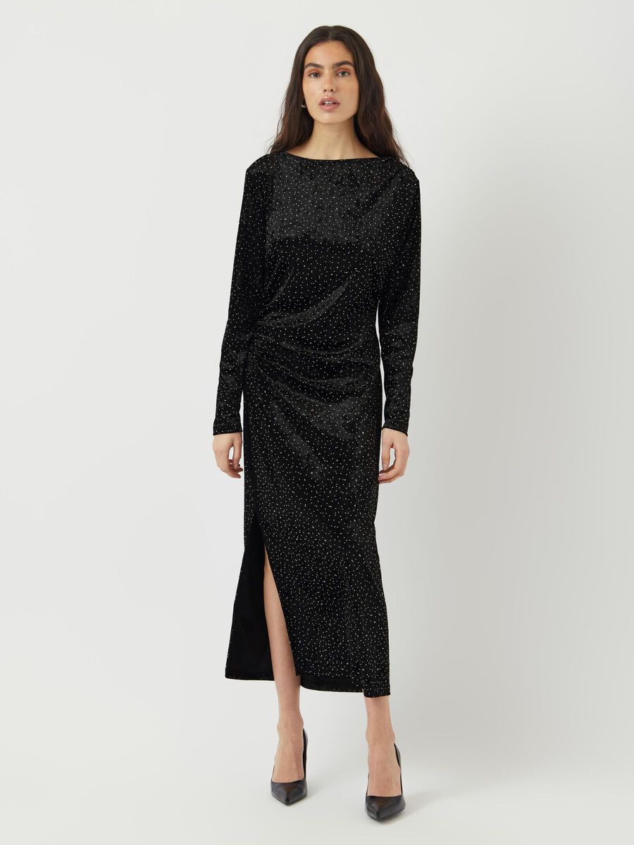 Lia Rhinestone Maxi Dress (Black)