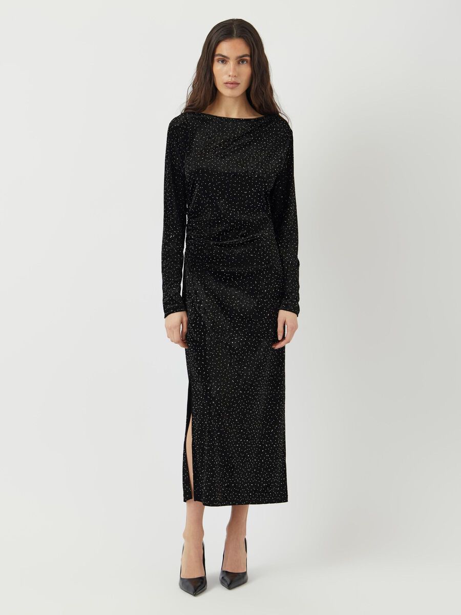 Lia Rhinestone Maxi Dress (Black)