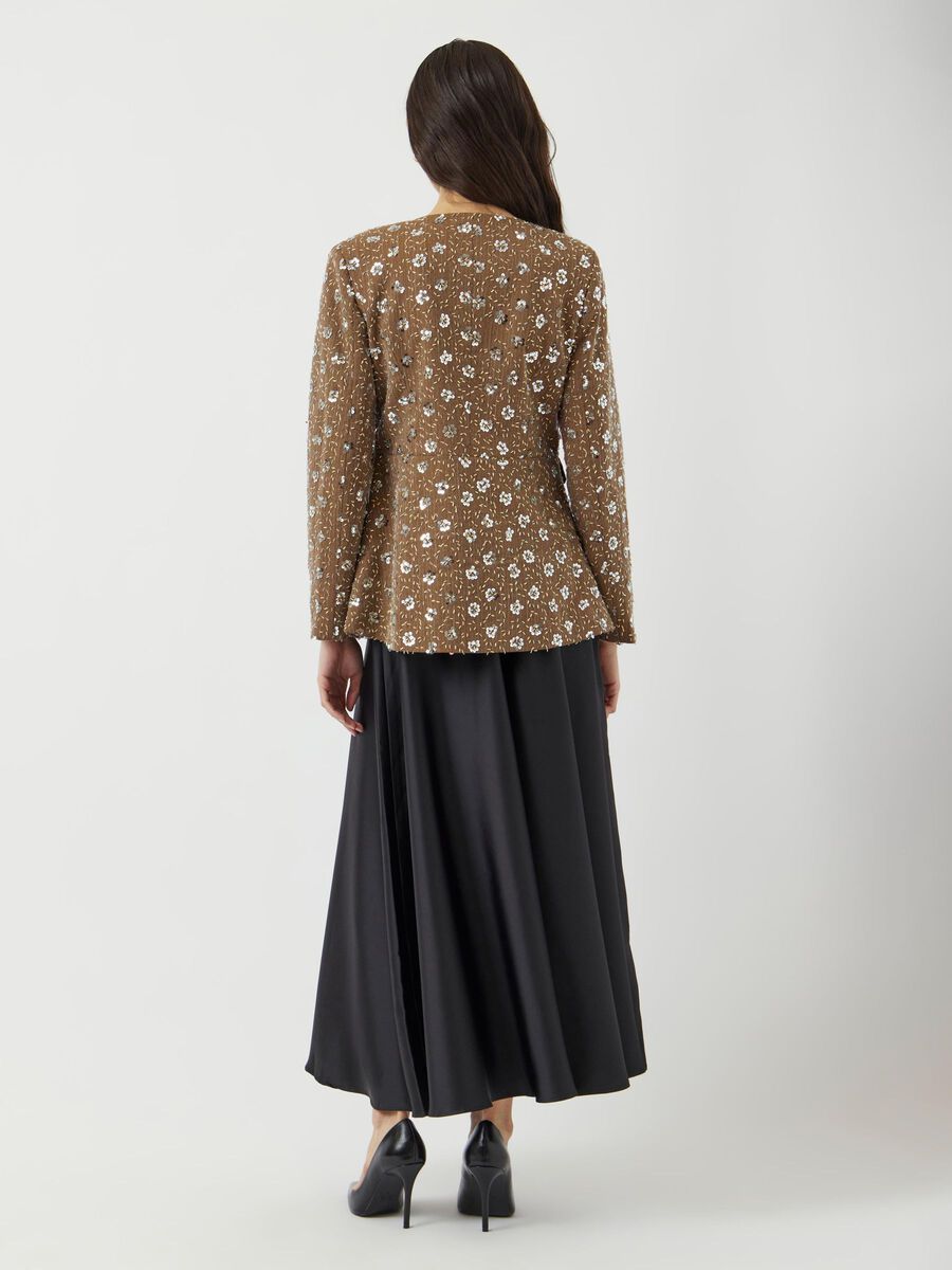 Georgina Sequin Blazer (Taupe Grey)