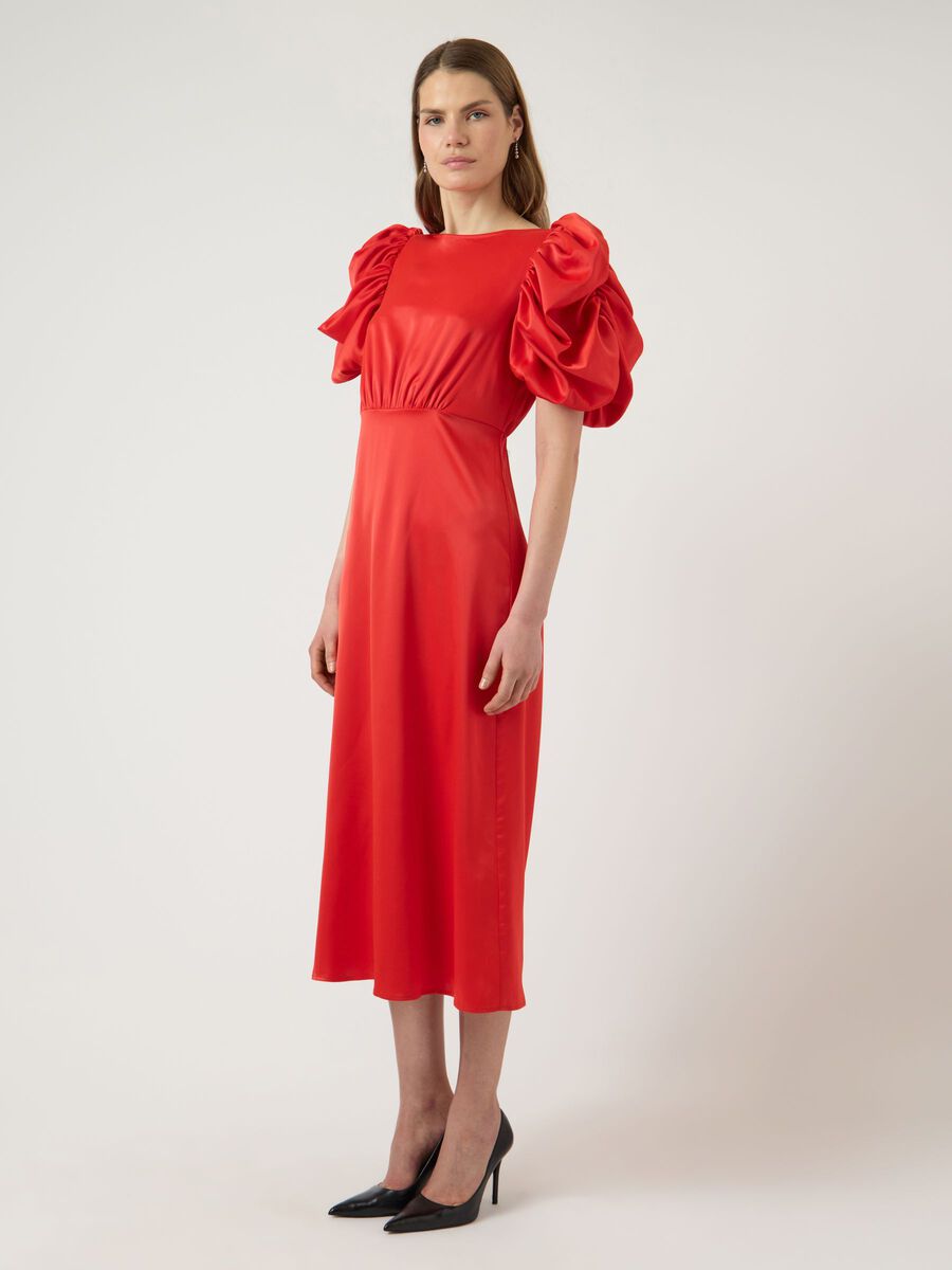 Elaine Midi Dress (Fiery Red)