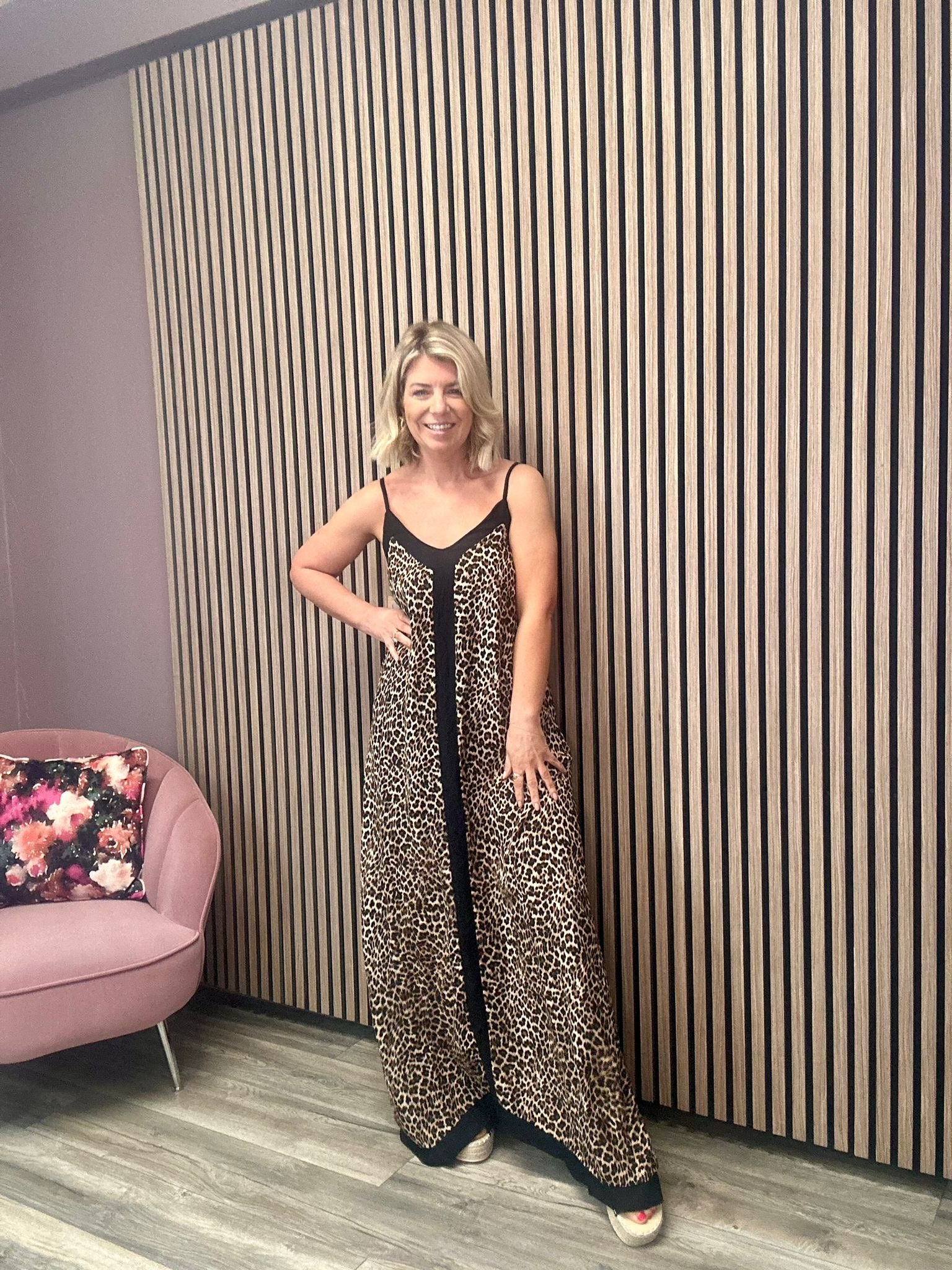 Gina V-Neck Maxi Dress (Leopard Print) Love Cherish Dress