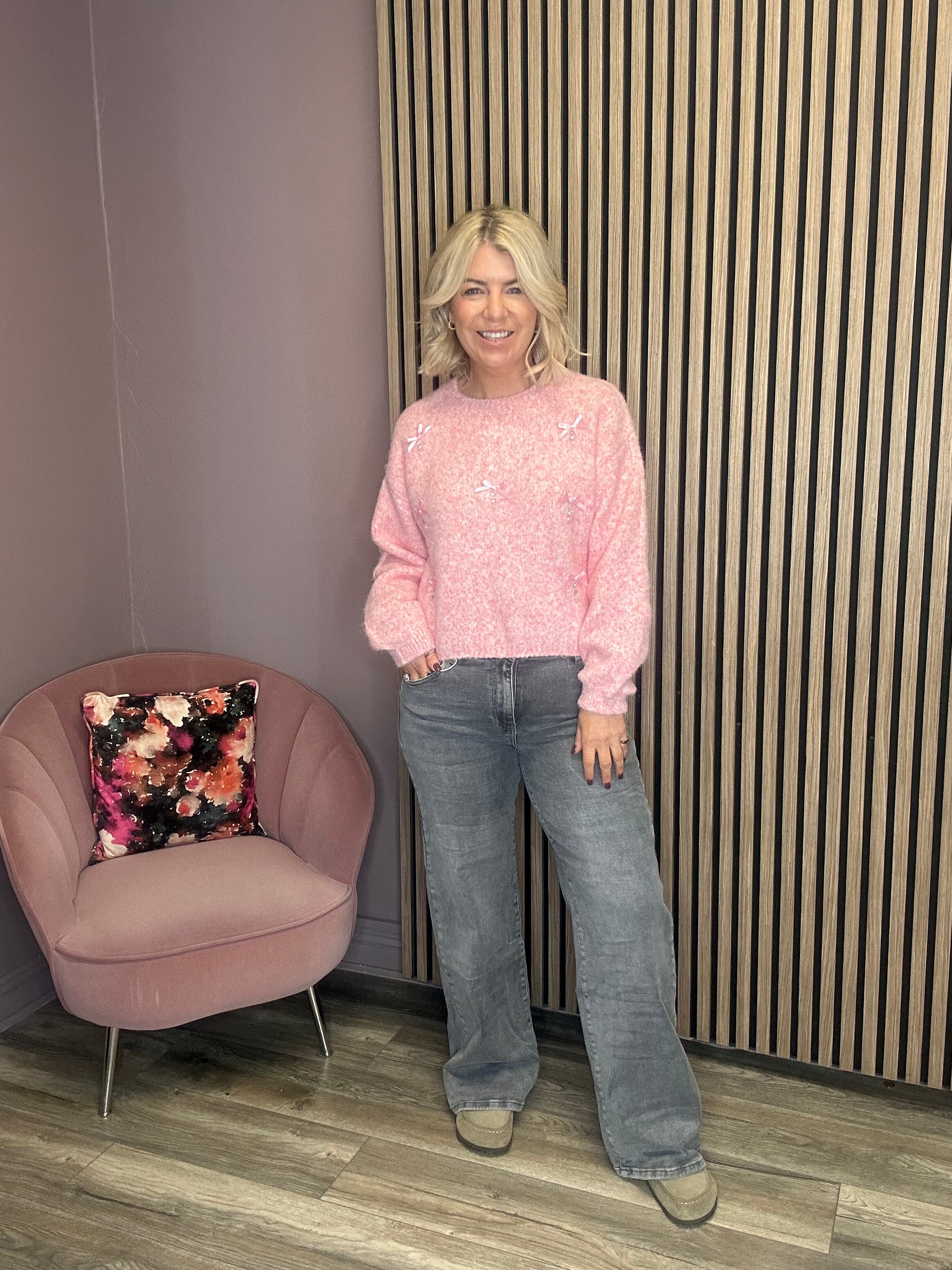 Sally Wide Leg Jeans (Grey)