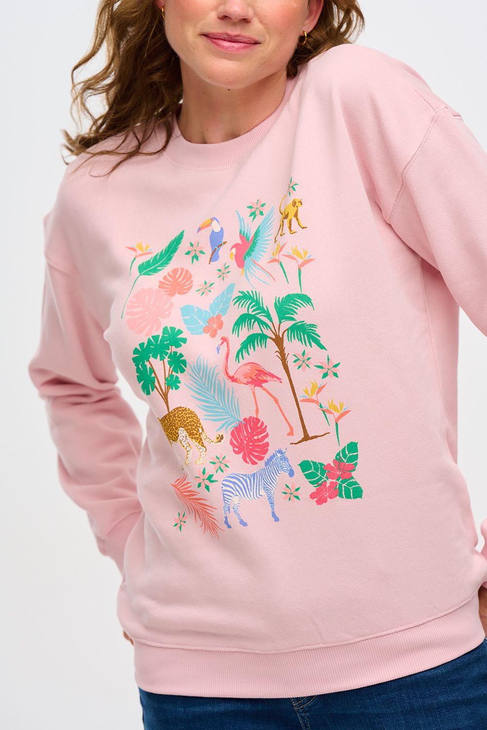 NOAH SWEATER (PEACH/TROPICAL SAFARI)