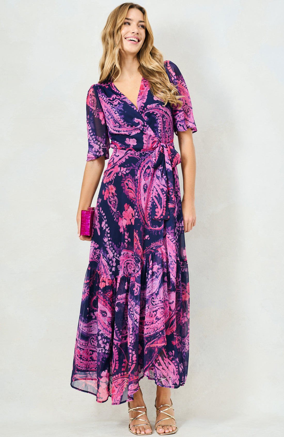 The Yasmine Maxi Wrap Dress (Purple)