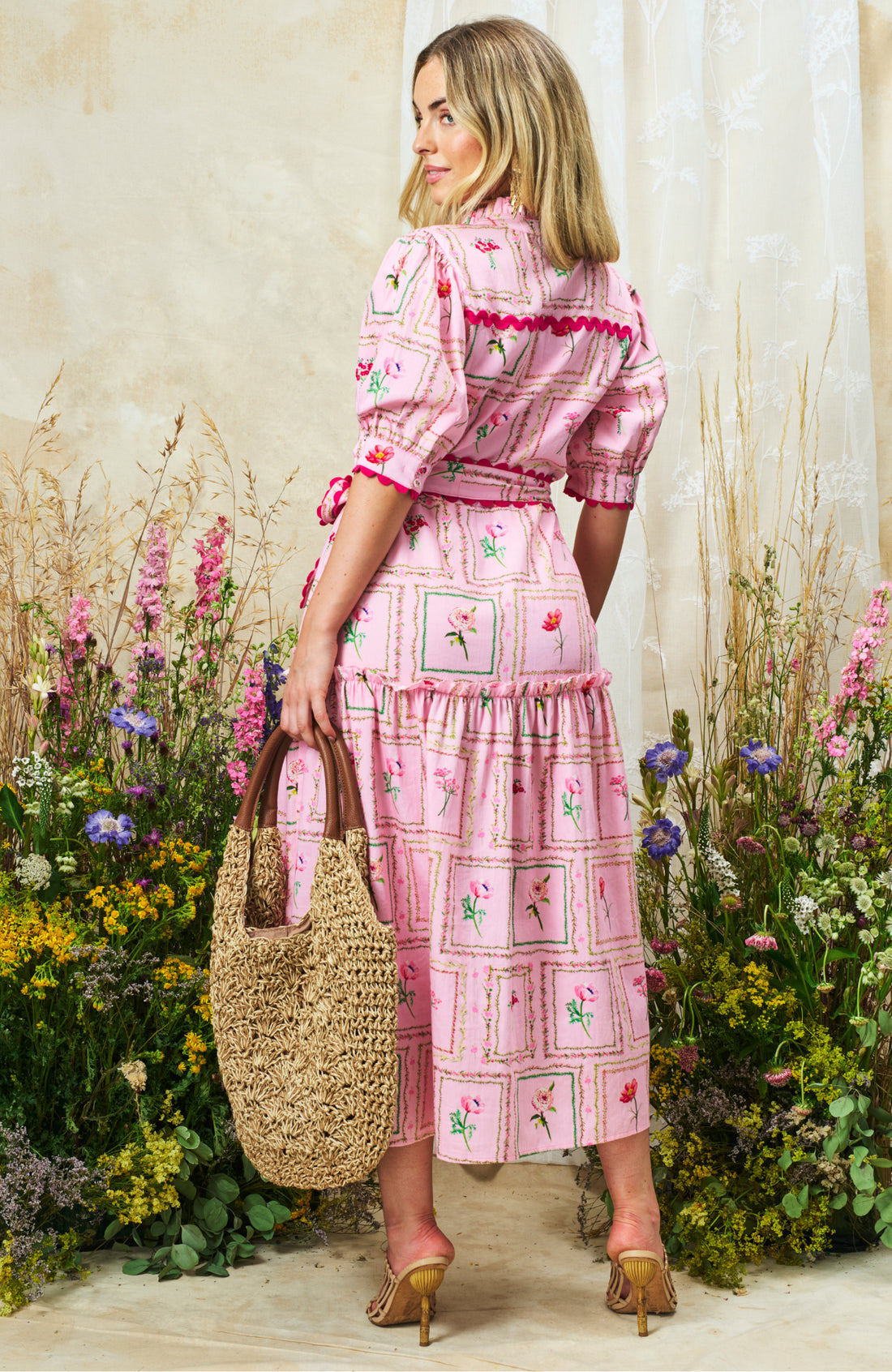 The Fern Midi Dress (Pink)