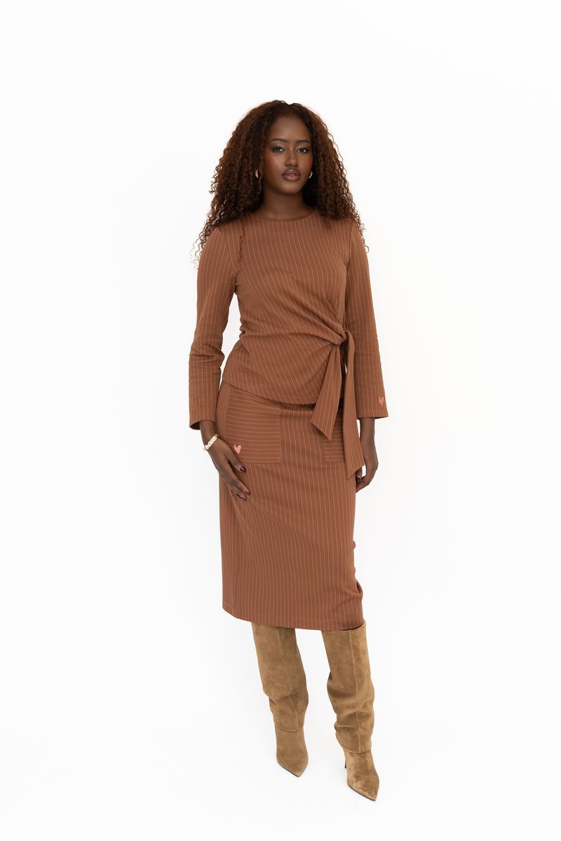 Solera Drawstring Skirt (Brown)
