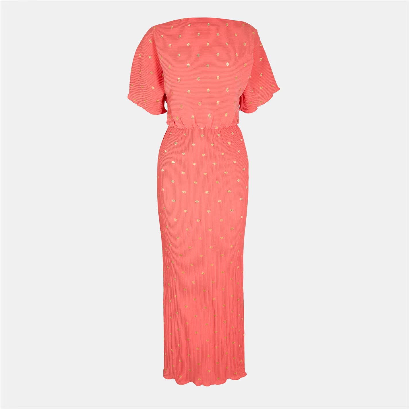 Plisse Tilly Dress (Coral)