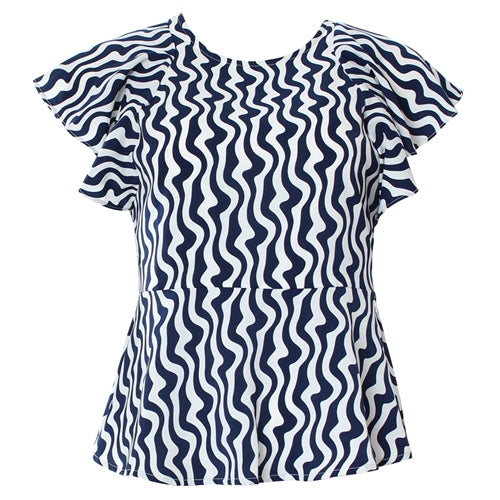 POLLY TOP (NAVY/WHITE)