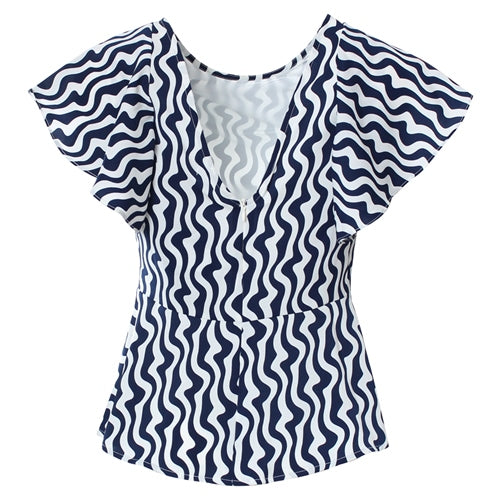 POLLY TOP (NAVY/WHITE)