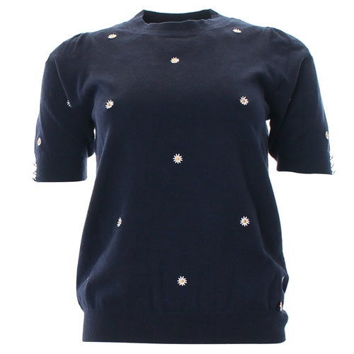 Ora Daisy Knit Top (Navy)