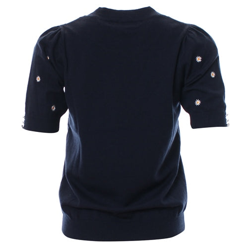 Ora Daisy Knit Top (Navy)