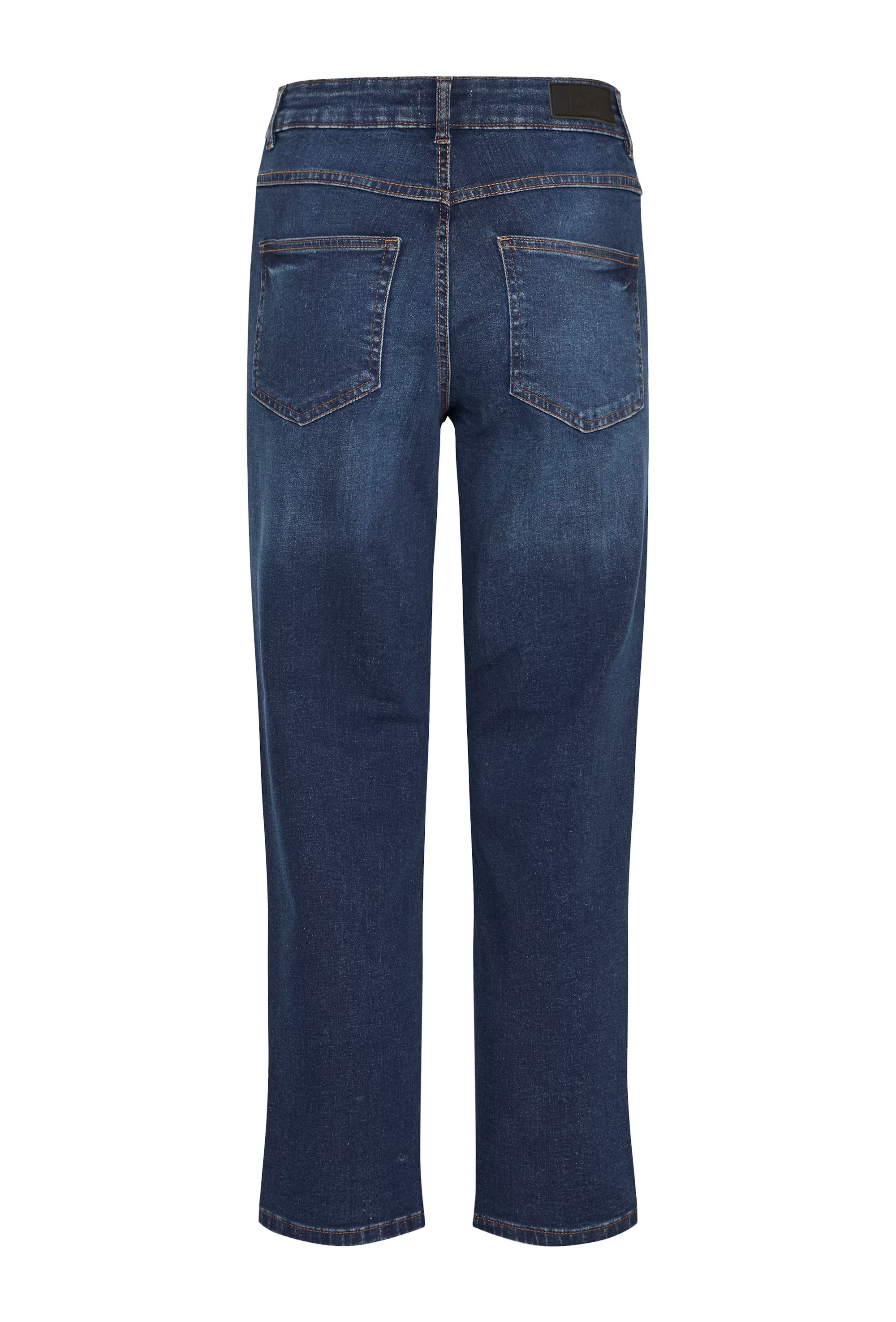 Iggy Straight Leg Cropped Jeans (Dark Blue)