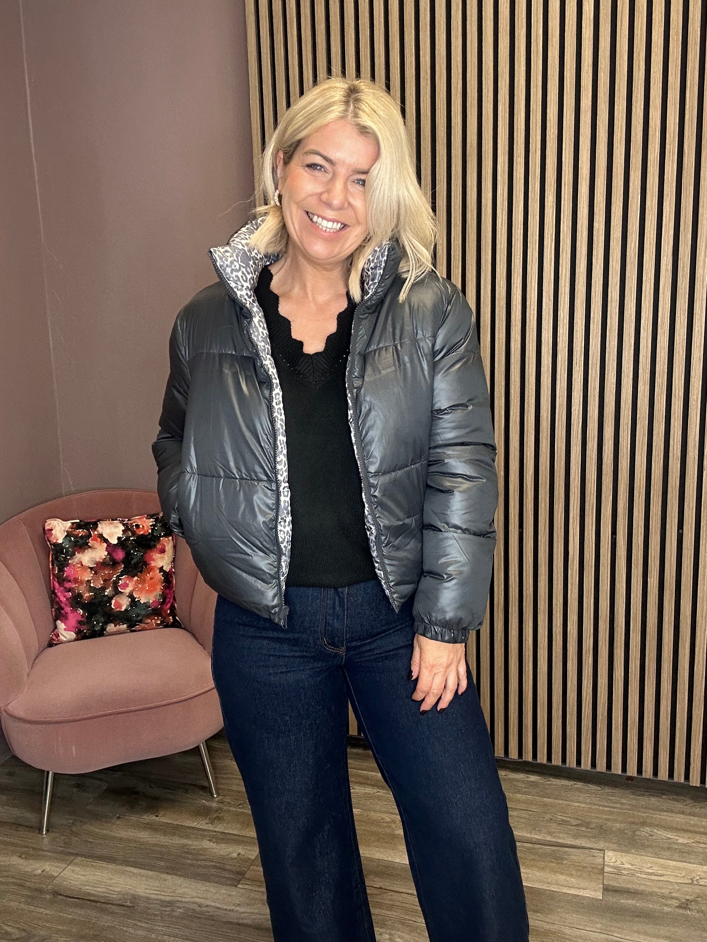 Jimma Reversible Puffer Jacket (Asphalt/Leo)