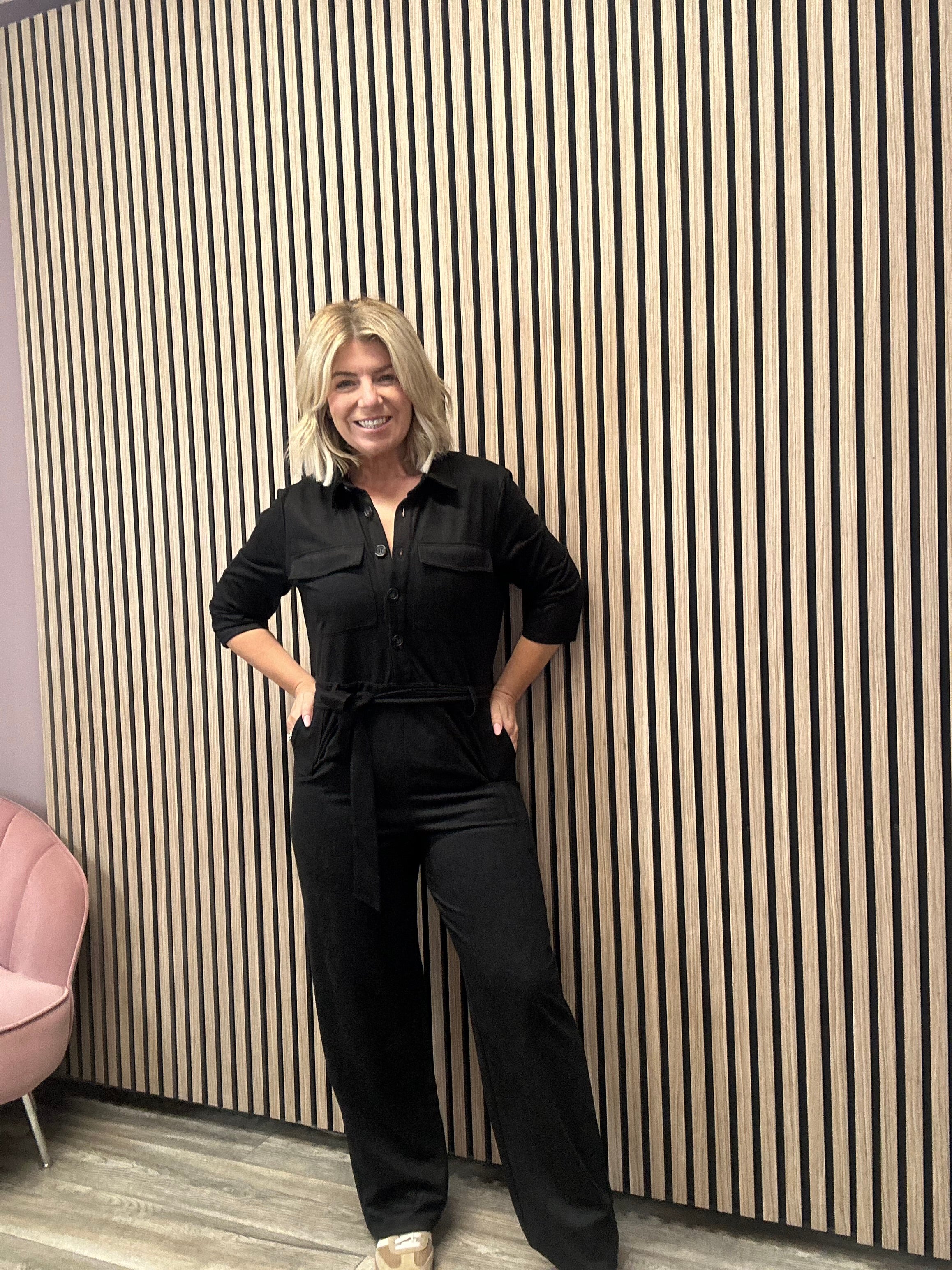 Sudas 3/4 Sleeve Jumpsuit (Black Beauty)