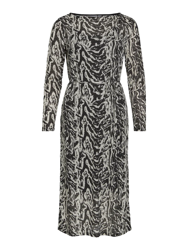 Nala Boat Neck Midi Dress (Black Beauty/Nala Birch)