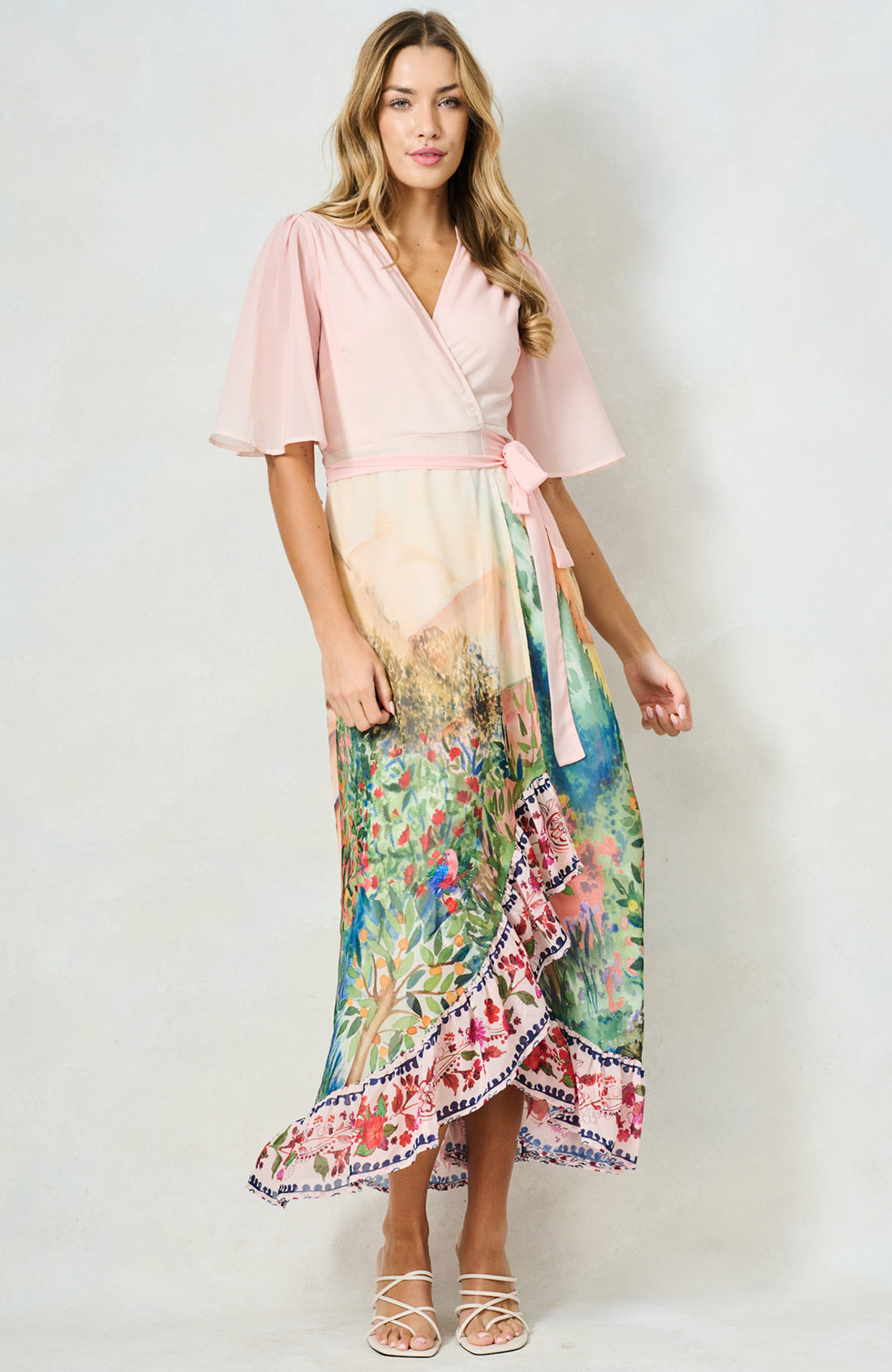 The Morocco Maxi Wrap Dress (Peach)