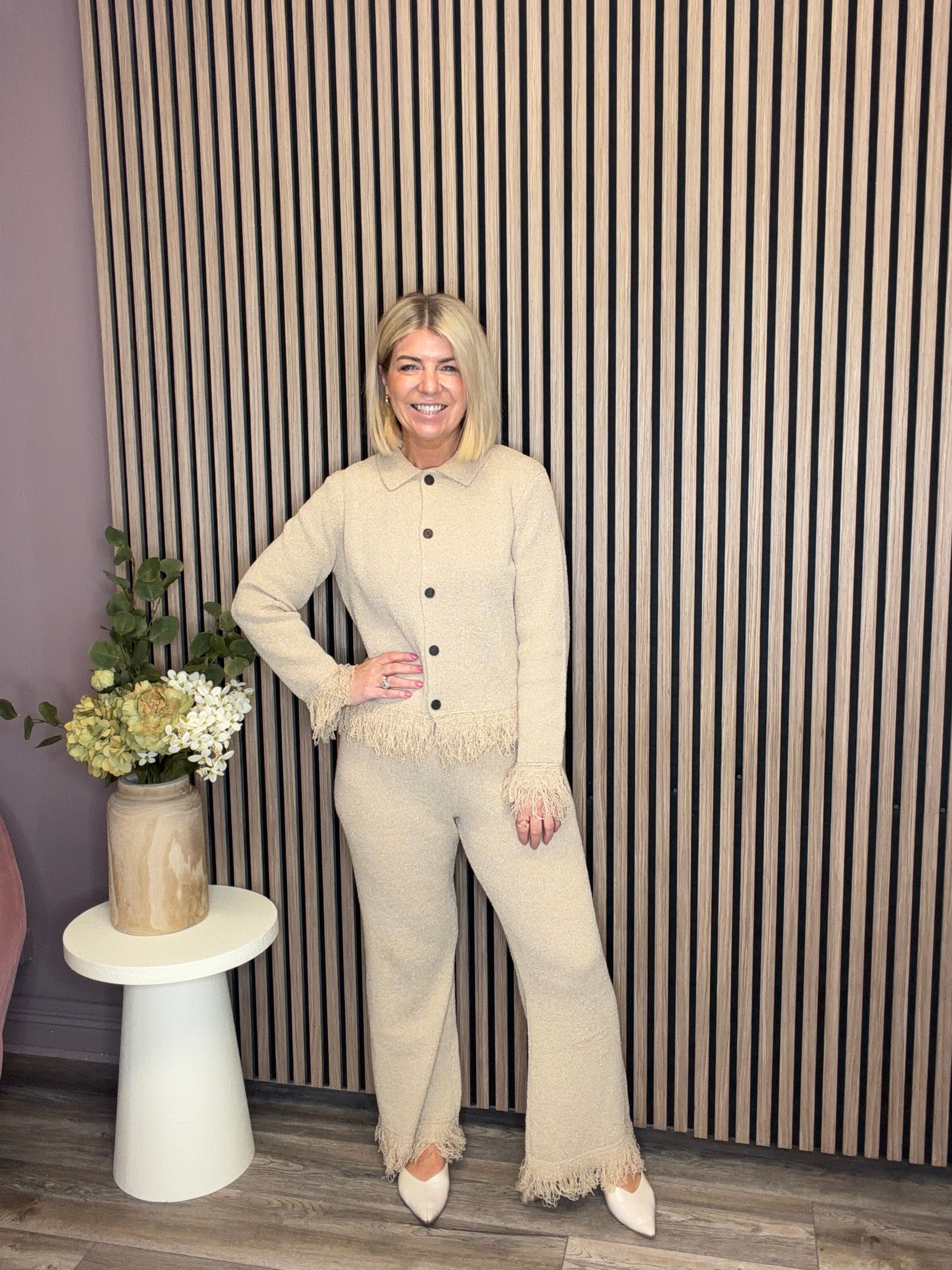 Analia Knit Trousers (Beige)