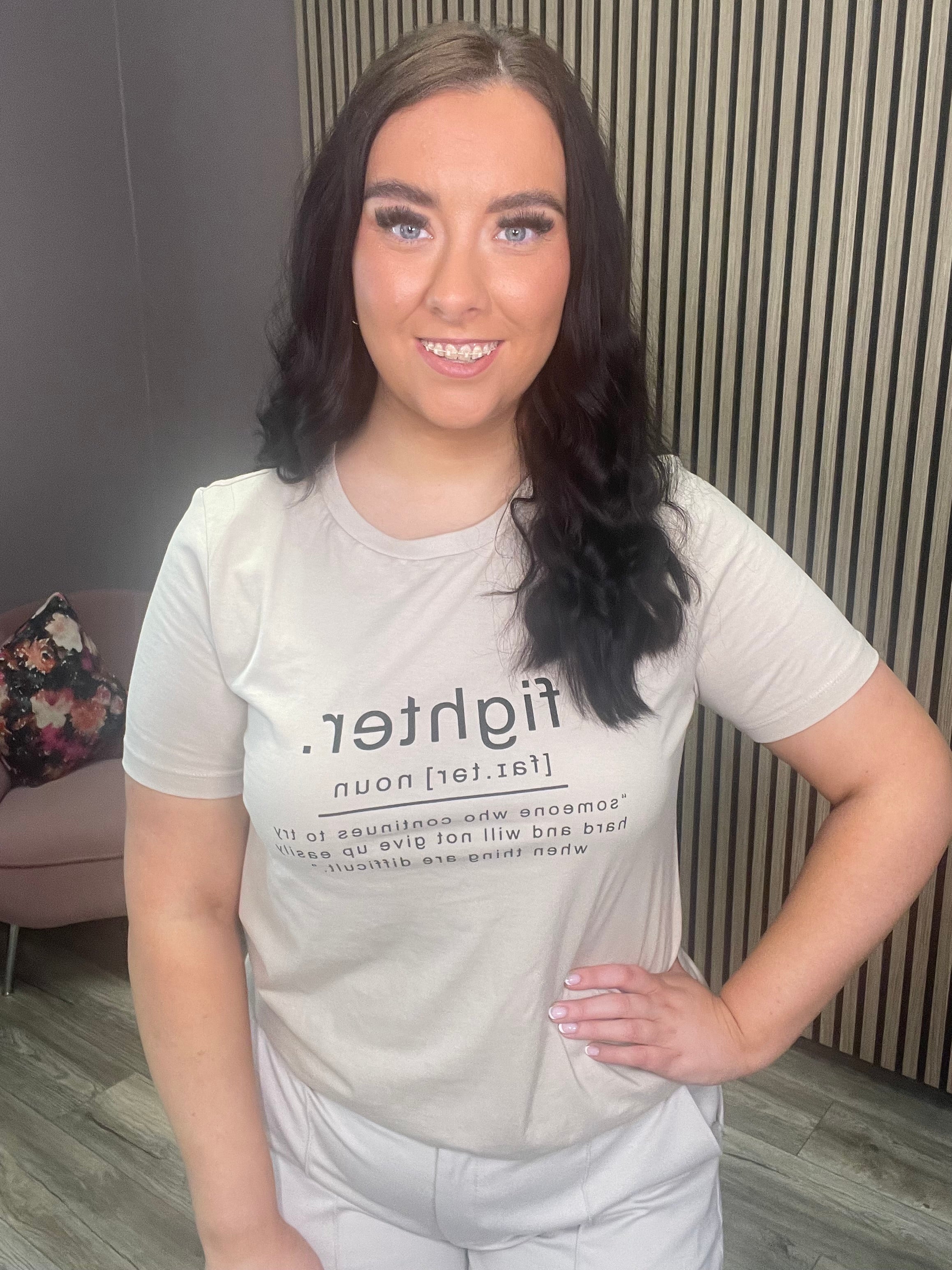 FIGHTER T-SHIRT (OATMEAL/BLACK)