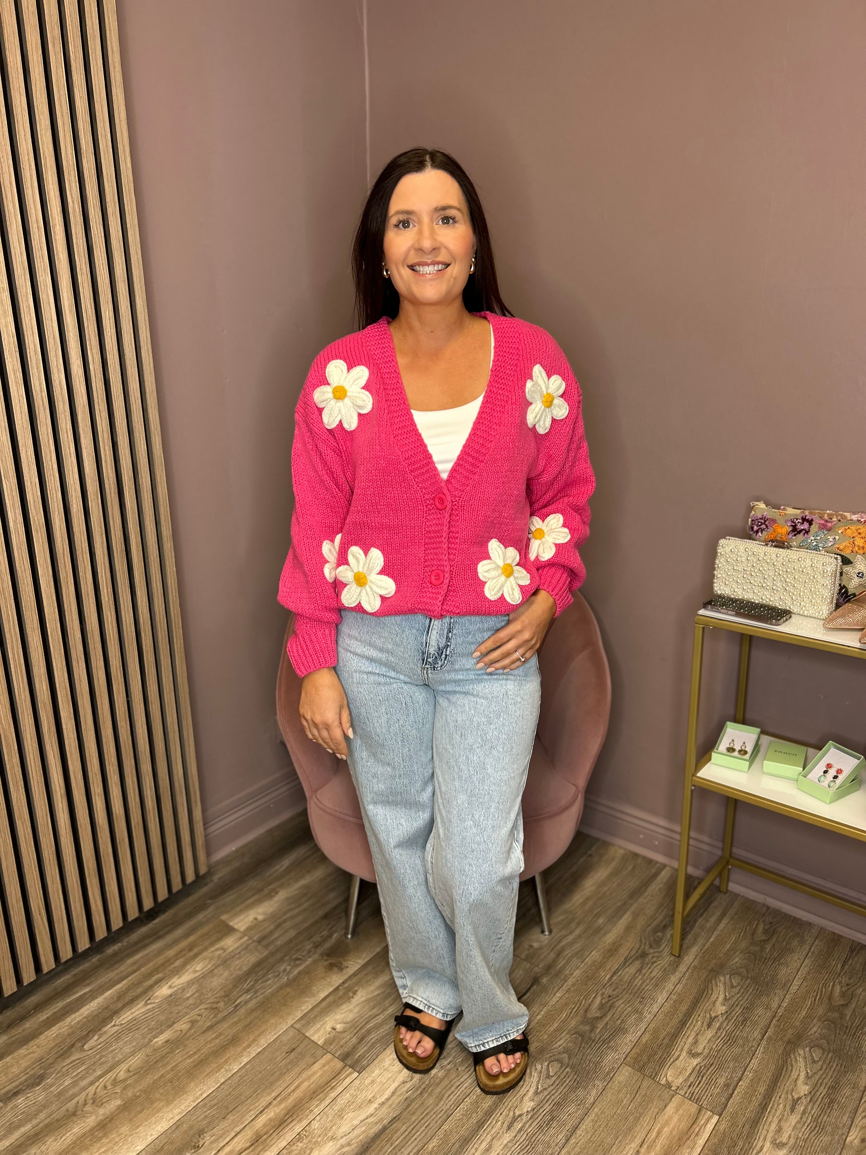 Daisy Cardigan (Fuchsia)