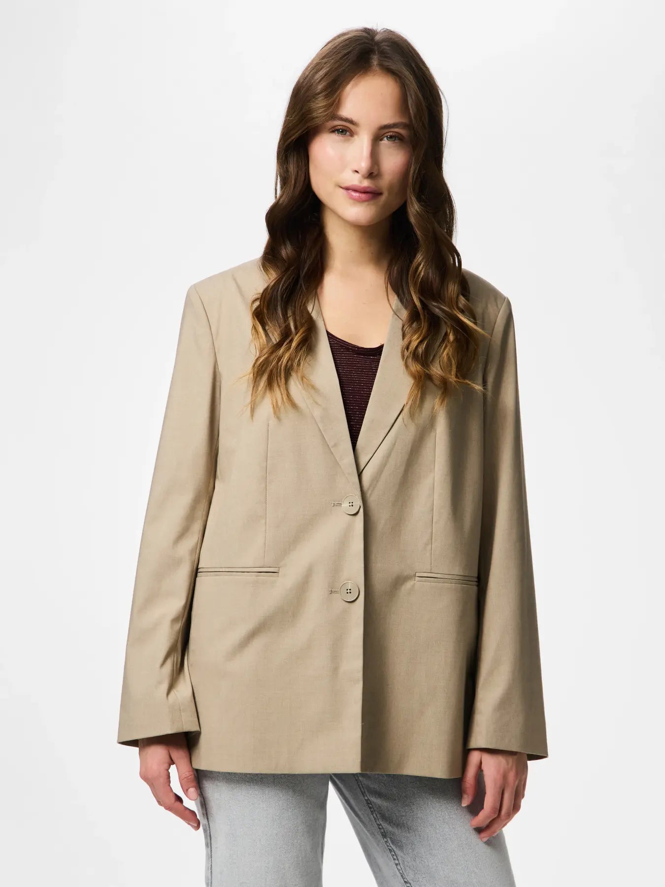 Paislee Loose Blazer (Greige)