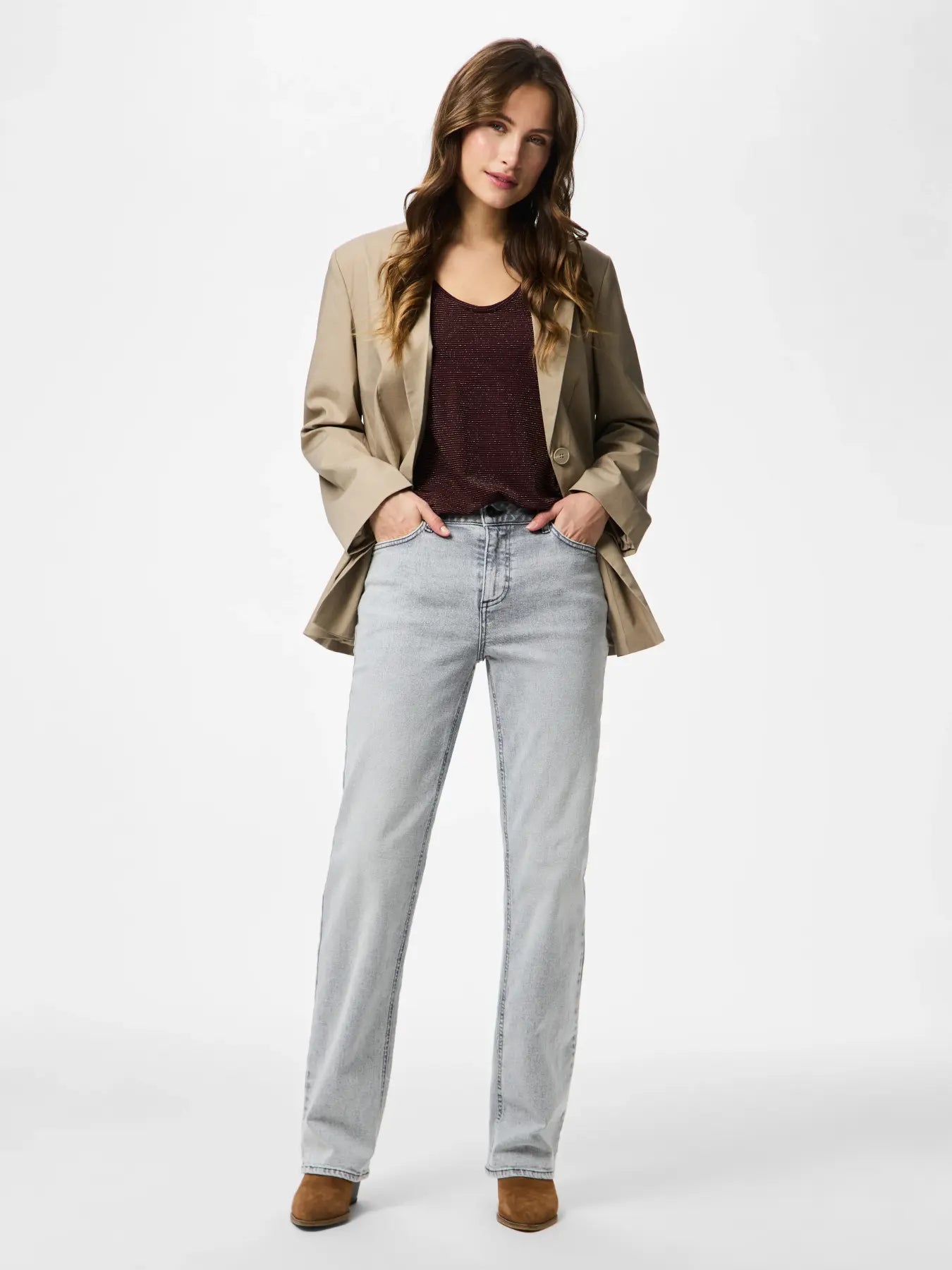 Paislee Loose Blazer (Greige)