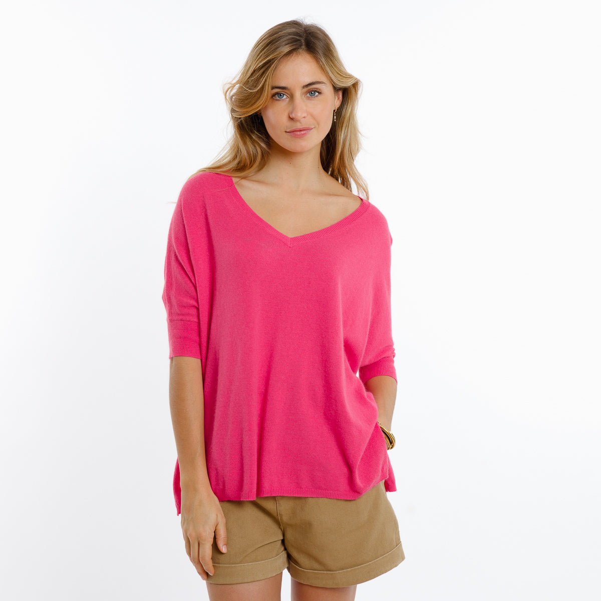 LAURINA SHORT SLEEVED JUMPER (FUCHSIA)