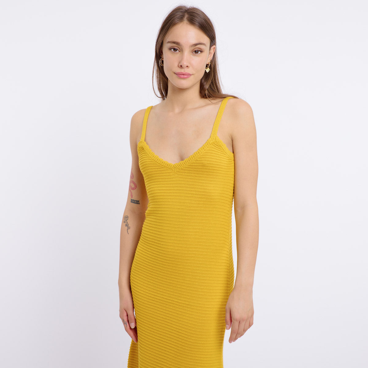 ROSA MAXI KNIT DRESS (MUSTARD)