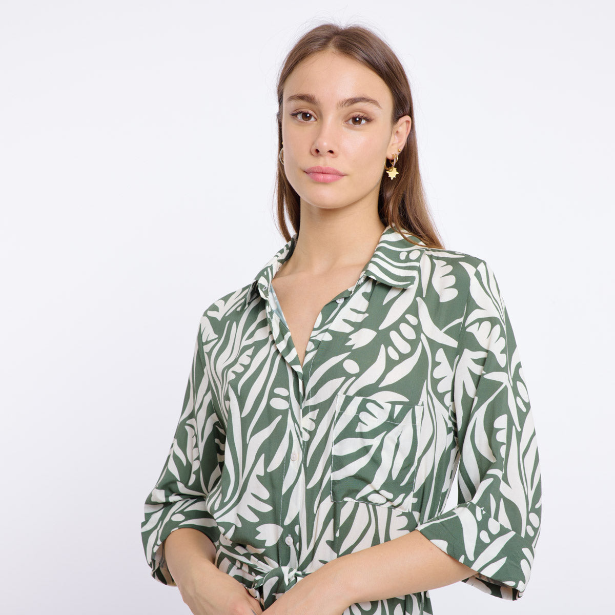 DORYNE DRESS (KHAKI/CREAM)