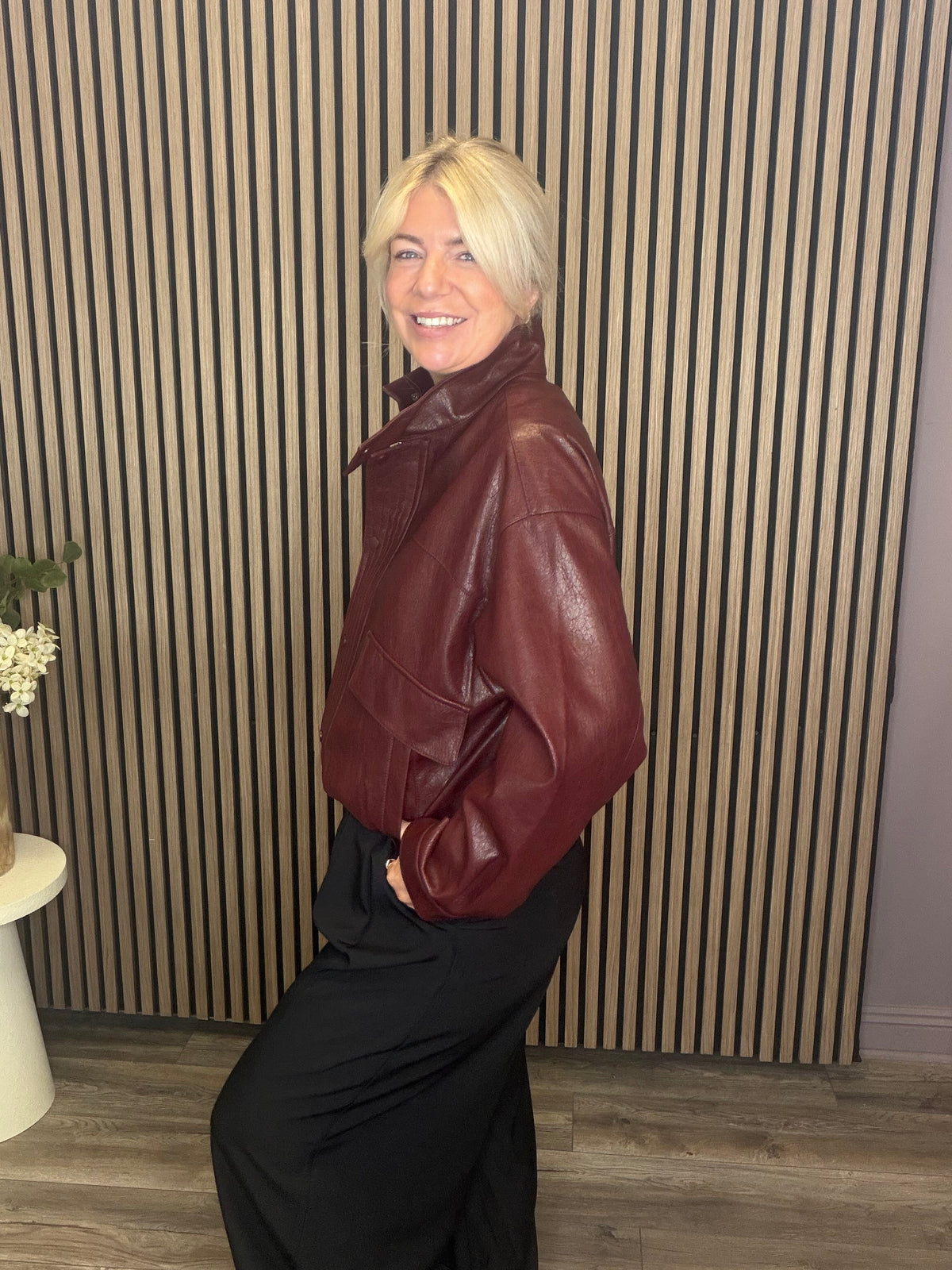 Maya Faux Leather Jacket (Port Royal)