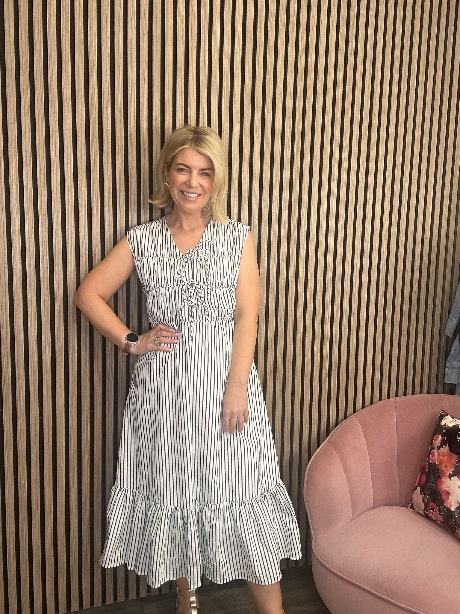 Sebba Midi Dress (Black/White)