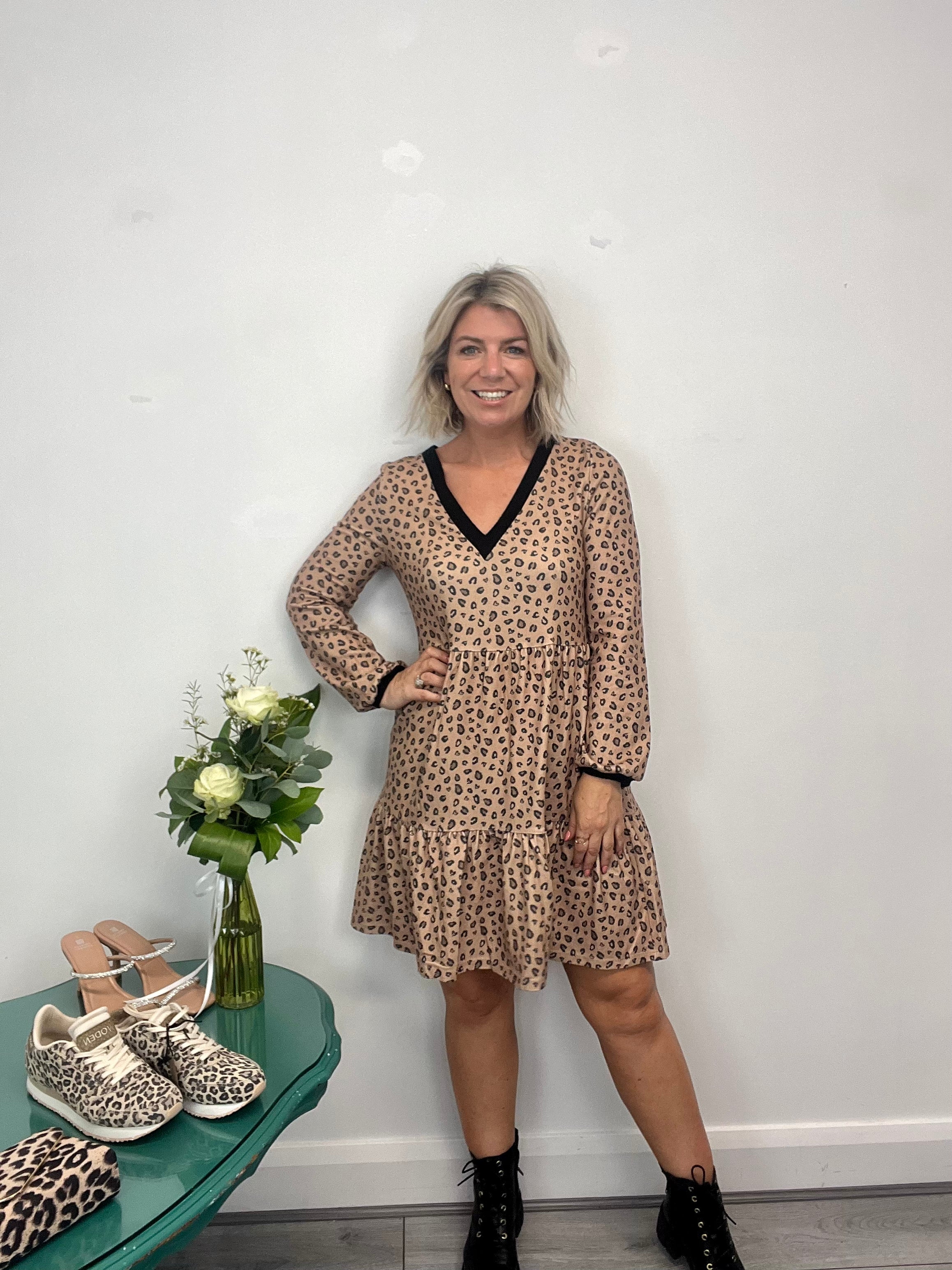 Sadhbh Smock Dress (Leopard)