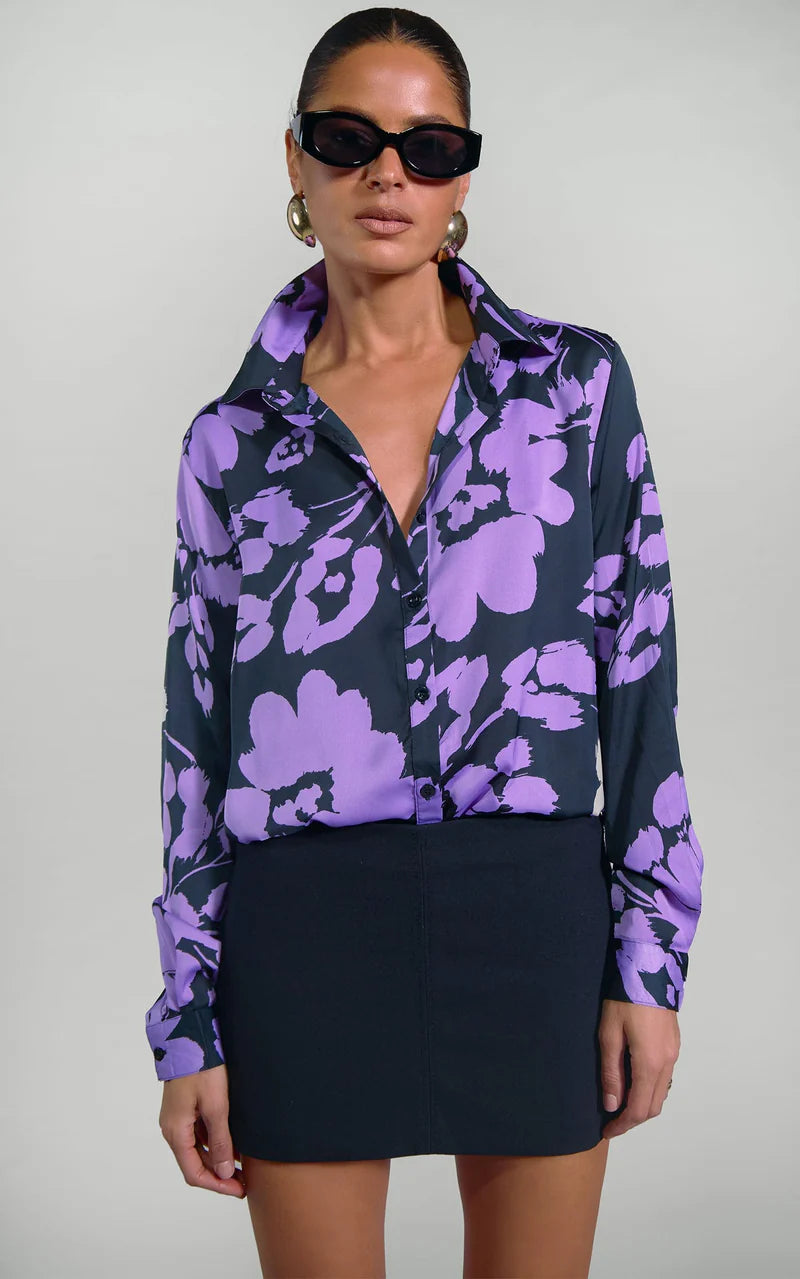 Nevada Shirt (Lilac/Black Floral)