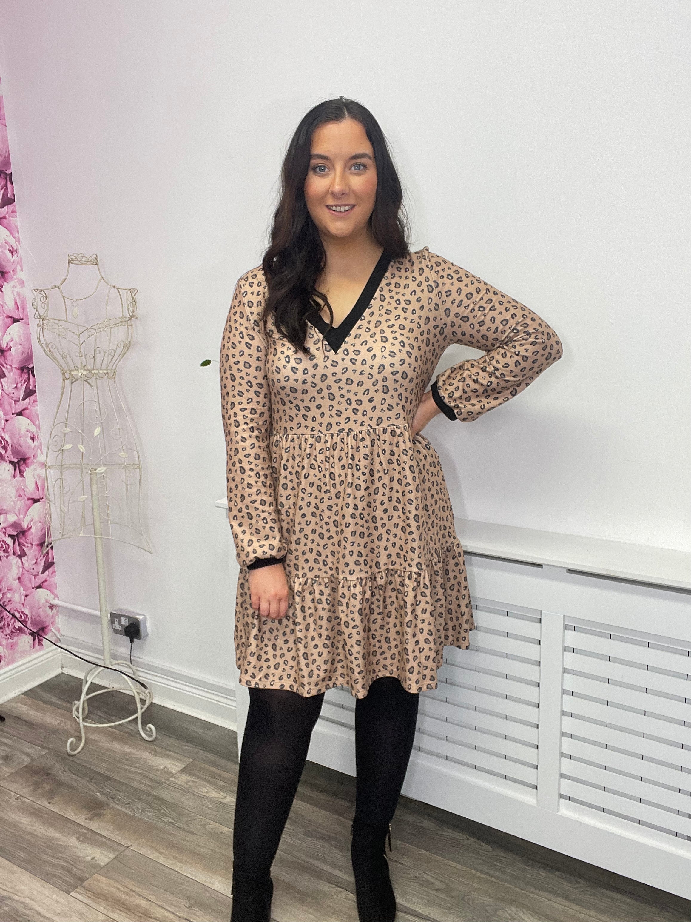 Sadhbh Smock Dress (Leopard)