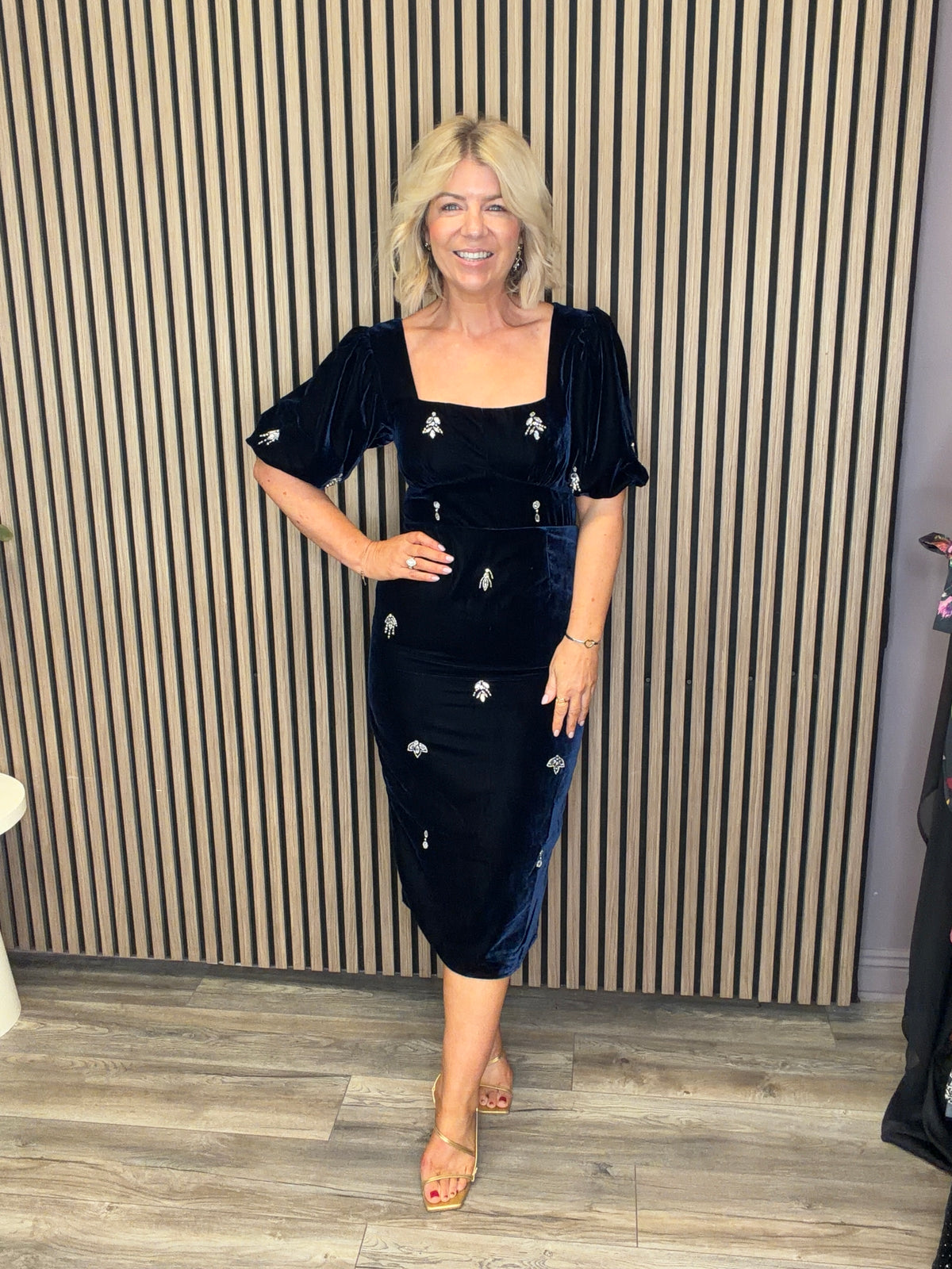 The Veloura Midi Dress (Dark Blue)