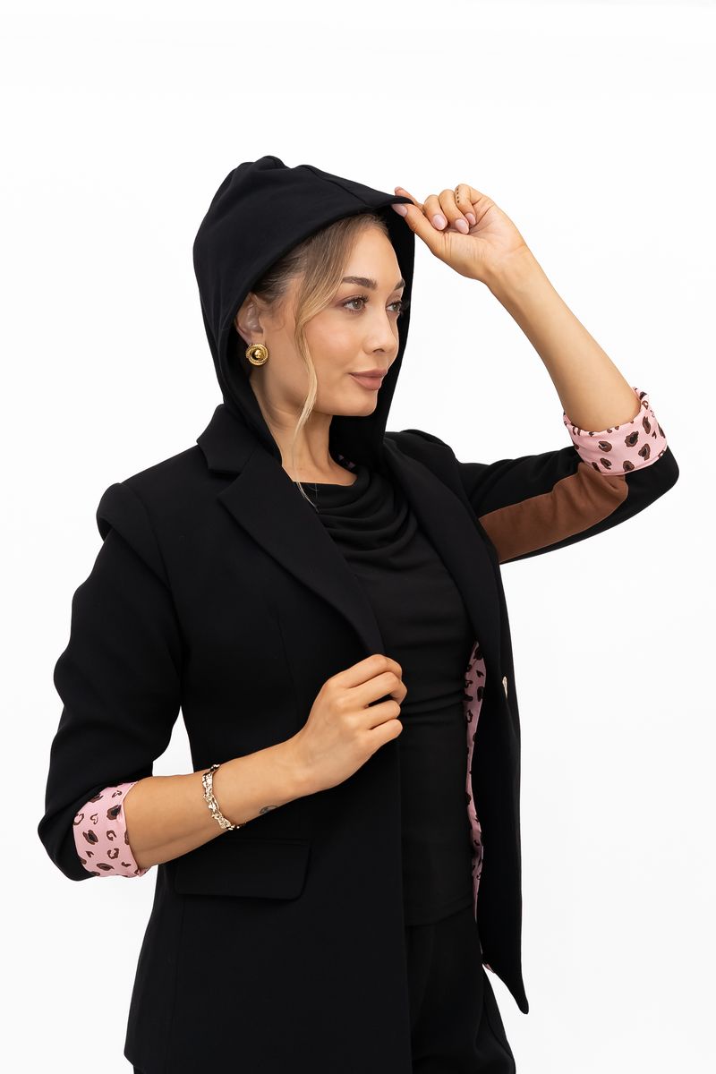 **PRESALE** Cosma Detachable Hooded Blazer (Black)