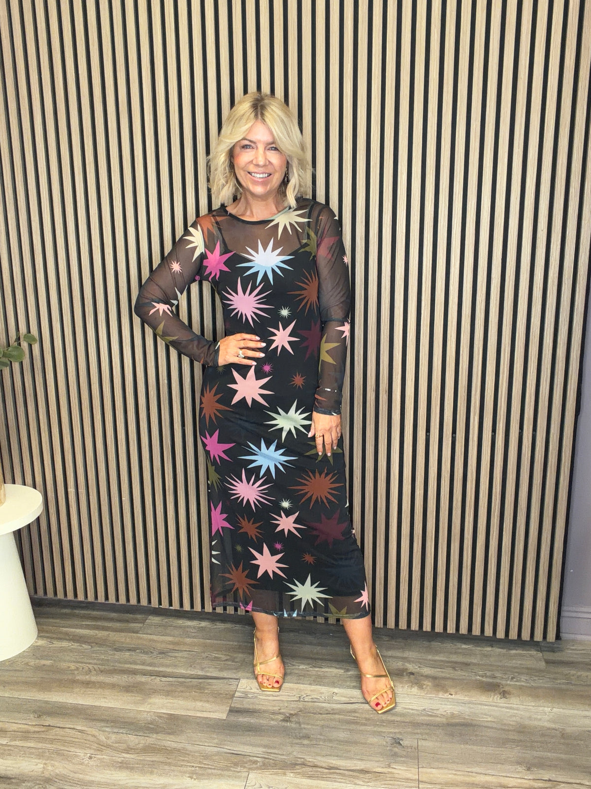 Soho Mesh Midi Dress (Star)