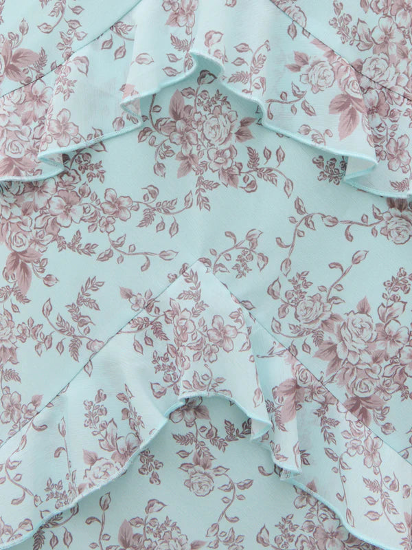 Aurelia Ruffle Maxi Dress (Seaspray)