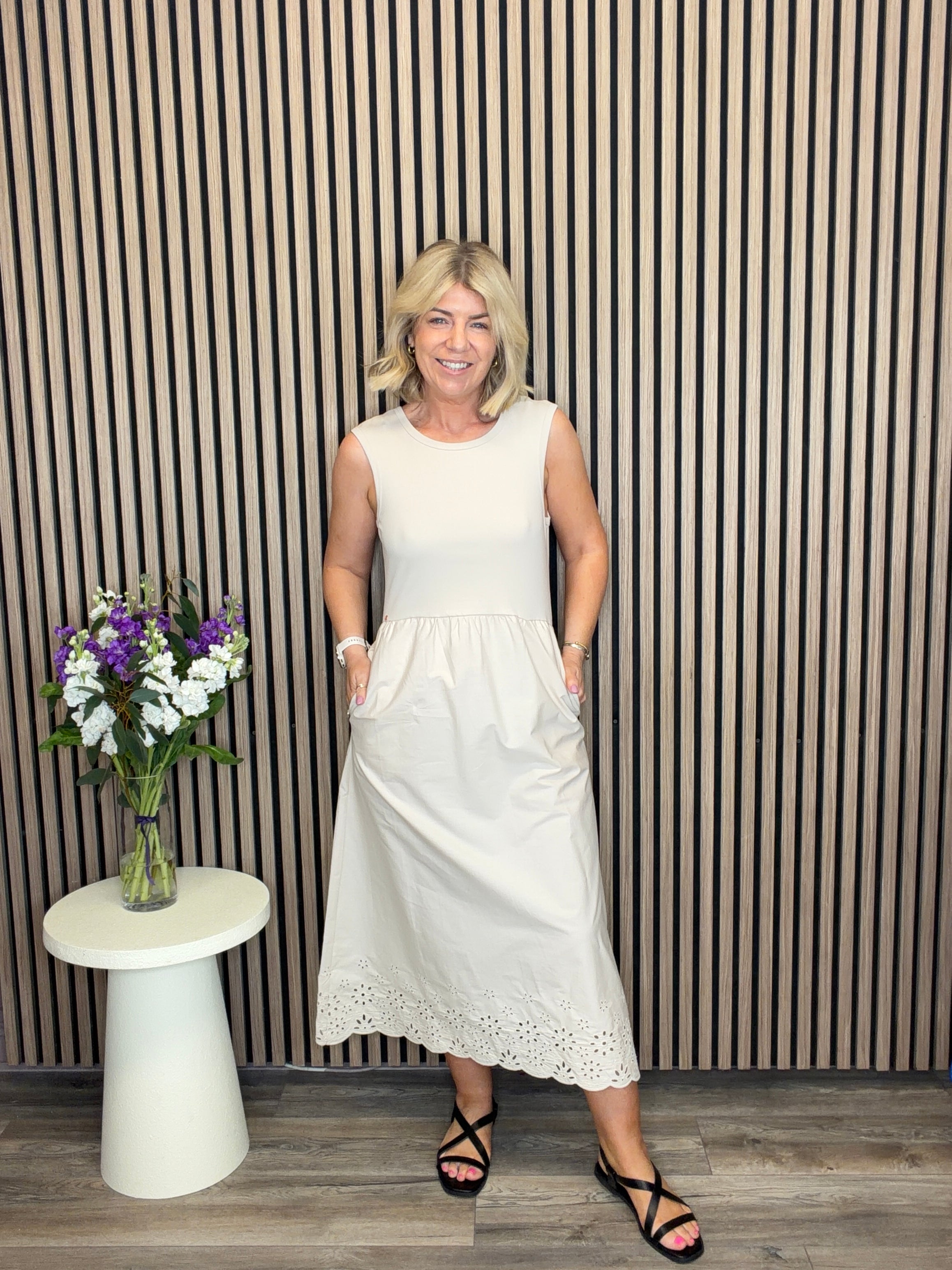 Carmen Dress (Stone)