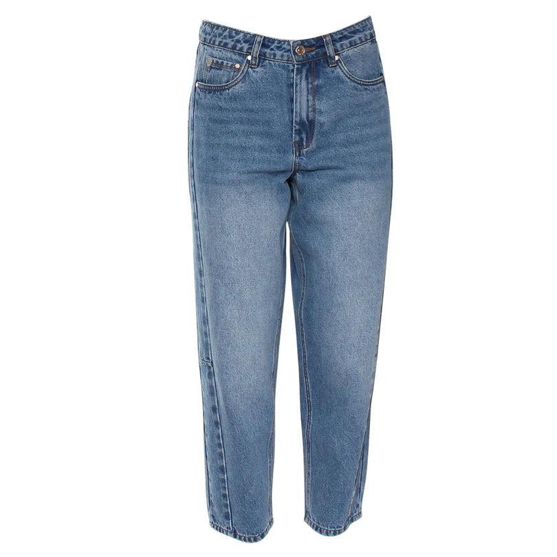 Bobby Barrel Leg Jeans (Mid Blue/Short)