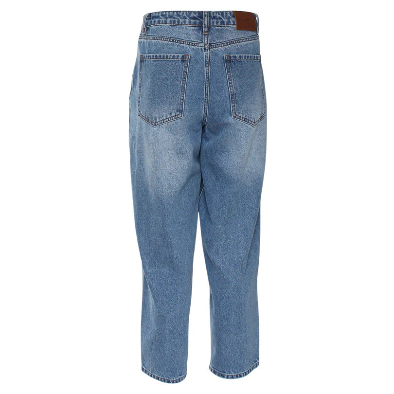 Bobby Barrel Leg Jeans (Mid Blue/Short)