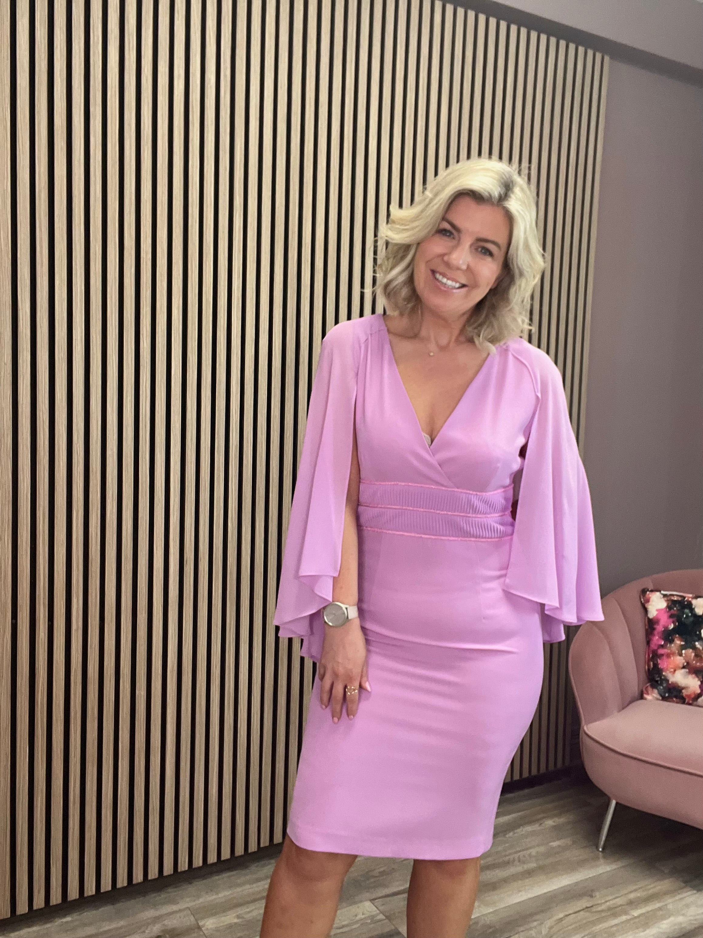 Galano Cape Dress (Lilac)