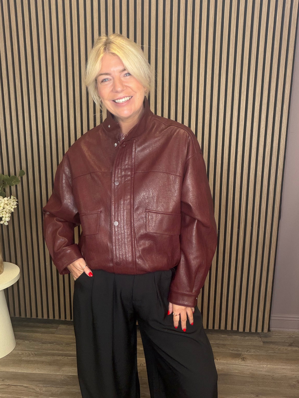 Maya Faux Leather Jacket (Port Royal)