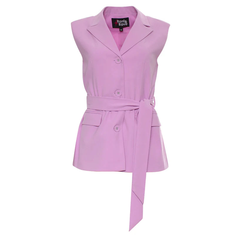 Carla Belted Waistcoat (Orchid)