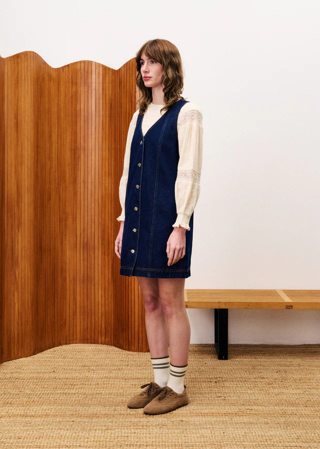 Nala Denim Mini Dress (Midnight Blue)