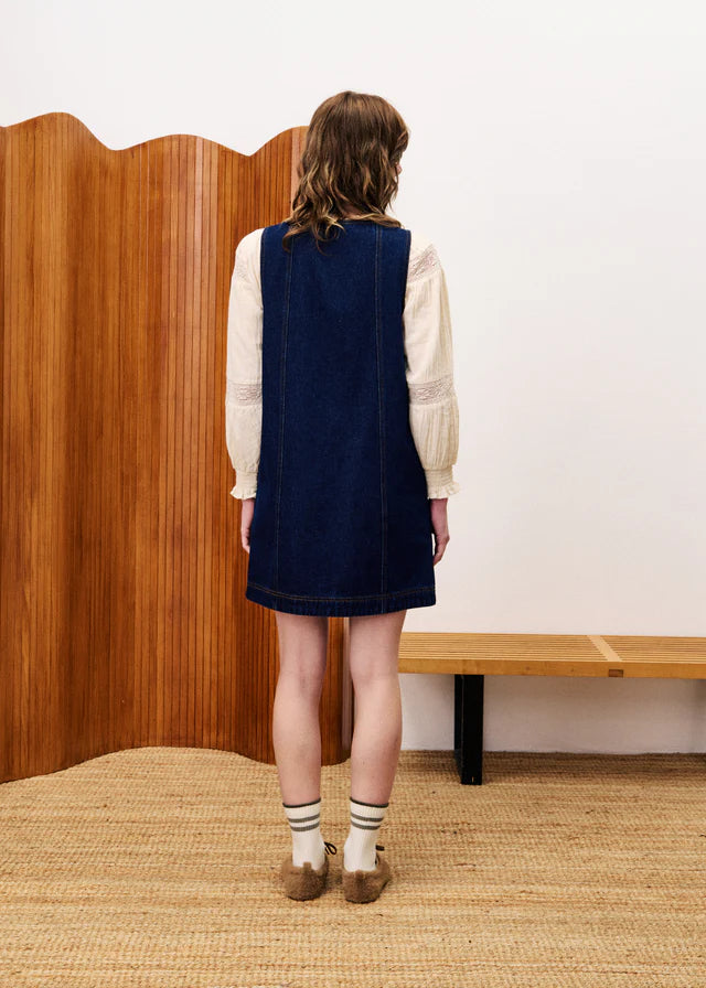 Nala Denim Mini Dress (Midnight Blue)
