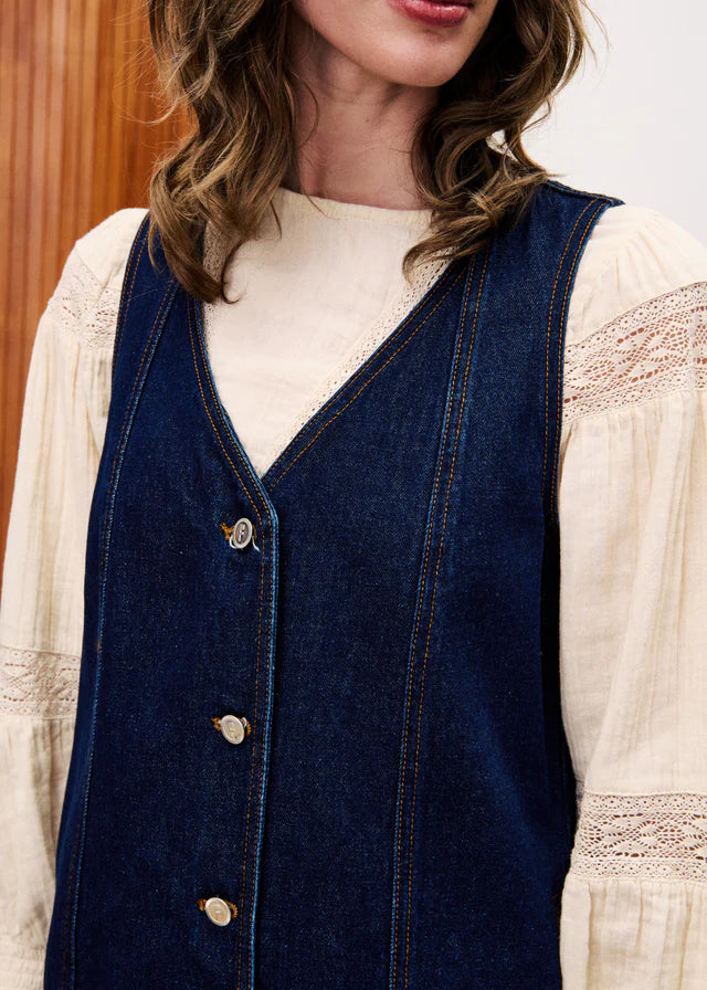 Nala Denim Mini Dress (Midnight Blue)