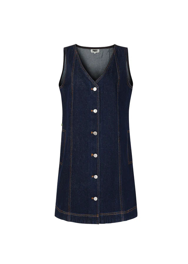Nala Denim Mini Dress (Midnight Blue)
