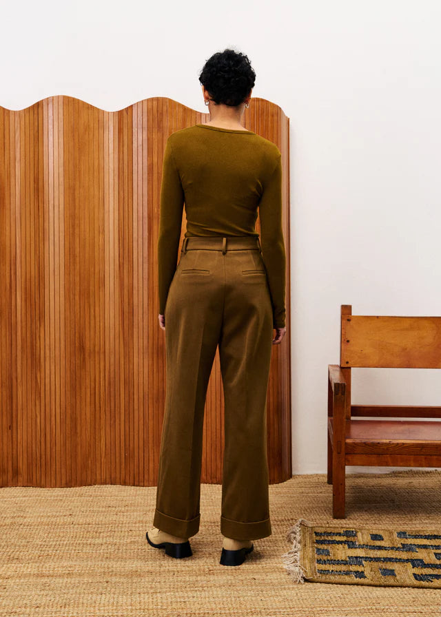 Phantom Wide Leg Pants (Ocher)