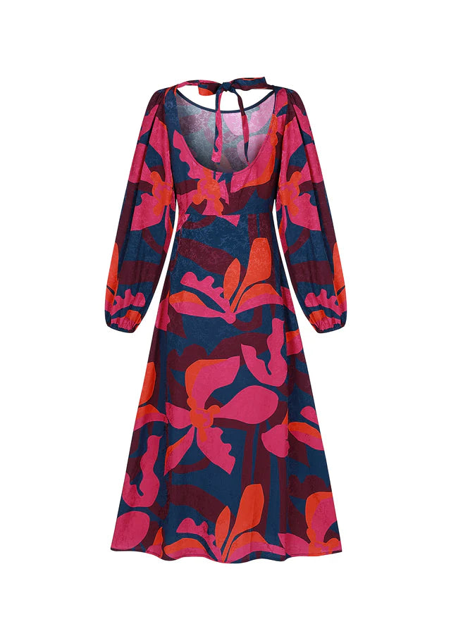 Stendhal Midi Dress (Geo Flowers)
