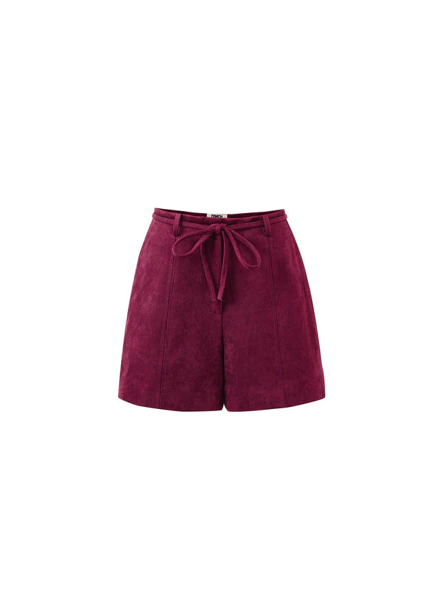 Ginette Suedette Shorts (Burgundy)